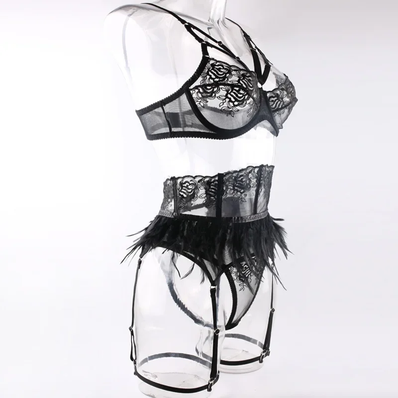 Ensemble de lingerie en satin  - Garter Belt Set avis et prix